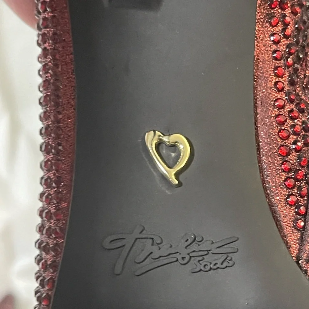 Thalia Sodi red studded sparkling boots, NWT, size 6 - Picture 5 of 8